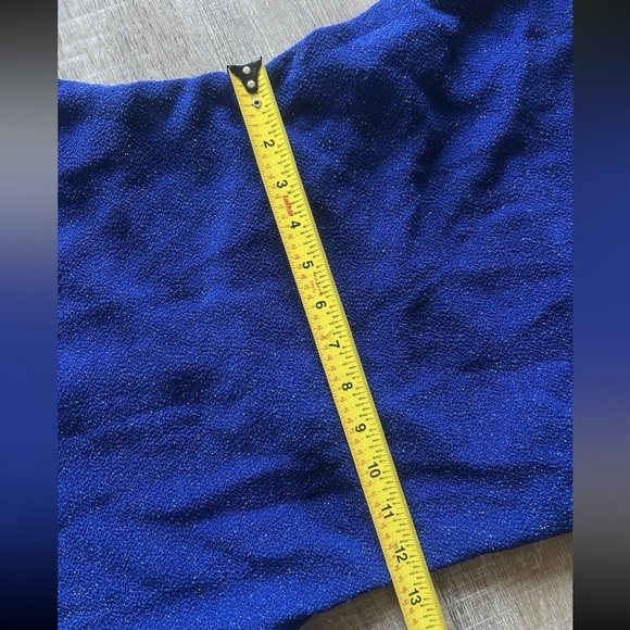 Vintage Y2K City Triangles Blue Glitter Midi Dress M Whimsigoth Fairy USA NWT - Picture 11 of 14